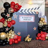 155Pcs Red Black Gold balloons Garland Arch Kit with Gold Confetti