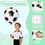 6 Pcs Soccer Balloons, 22 Inch Large Soccer Foil Balloon, 4D Colorful