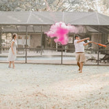 Gender Reveal Baseball Set Blue and Pink Balls Exploding with Powder