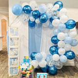Togvu Metallic Blue Silver Balloons, 60 Pcs 12 Inches Chrome Blue