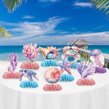Mermaid Party Decorations TONGQI 12 Pcs Ocean Theme Table Decoration