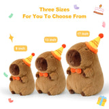 Ditucu Cute Capybara Plush with Happy Birthday Hat Bow Soft Capibara
