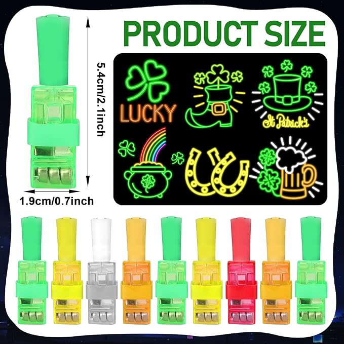 36Pcs St Patrick's Day LED Finger Lights Shamrock Gold Coin Party