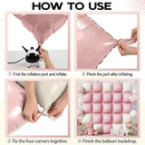 Pink Cream Balloons Square Foil Balloon 25PCS Boho Baby Pink and