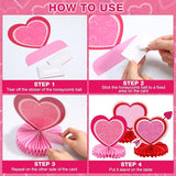 12 Pcs Valentine's Day Honeycomb Centerpieces Valentines Table