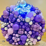 Purple Balloon Garland Arch Kit, 134PCS Purple and Silver Balloons