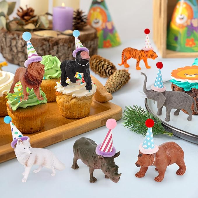 20 Pcs Jungle Animal Birthday Party Decorations Safari Animals