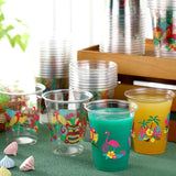 50 Pcs Summer Hawaiian Cups 12 oz Plastic Tropical Luau Glasses