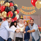 Red Black and Gold Balloons, 60pcs 12inch Red Black Gold Confetti