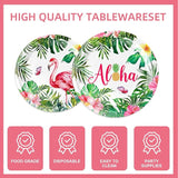 167Pcs Hawaiian Aloha Party Decorations Flamingo Party Plates