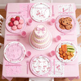 Pink Bow Happy Birthday Decorations Set for 16 Bachelorette Party