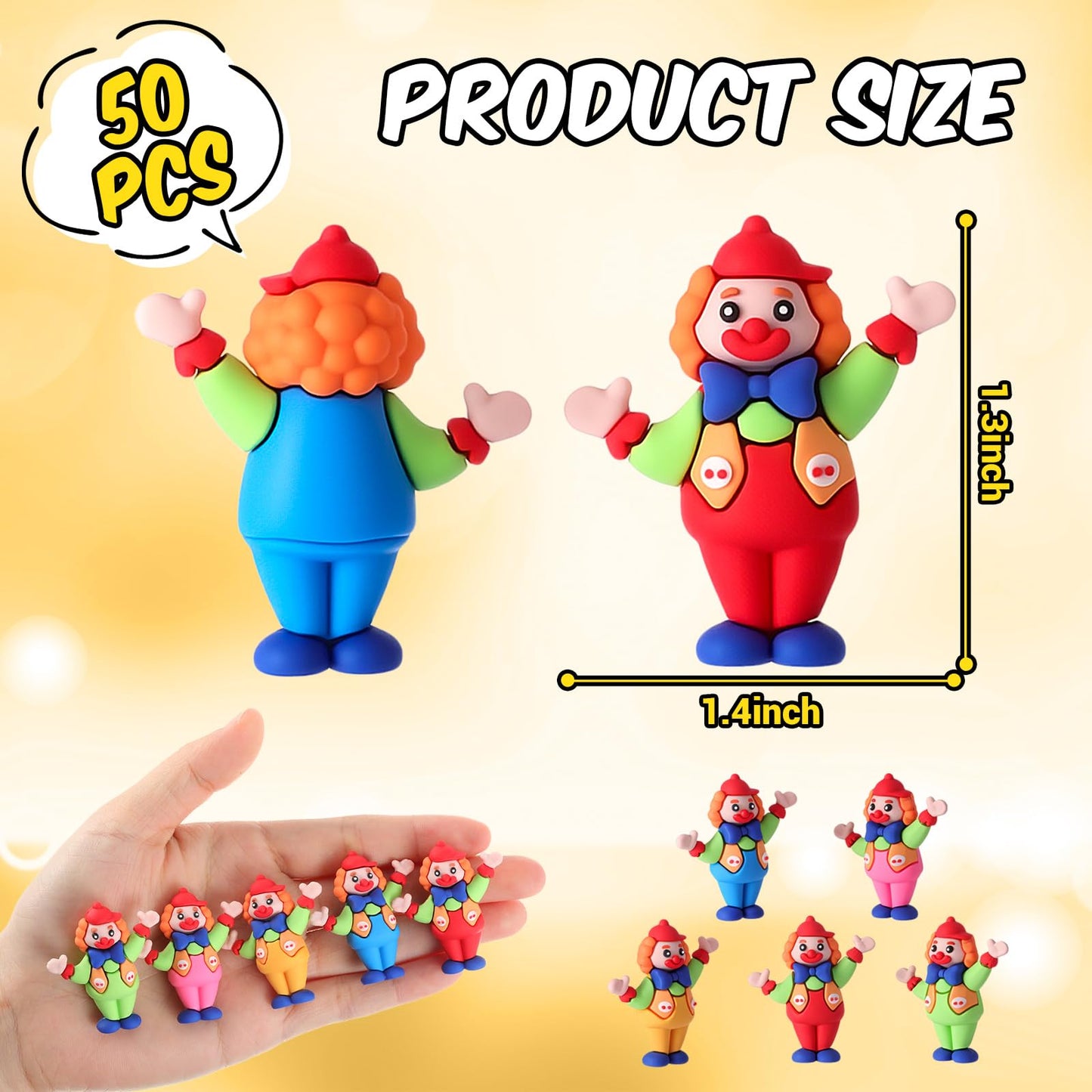 Soulchen 50 Pcs Tiny Clown Figurines Clown Figurines Statues Funny