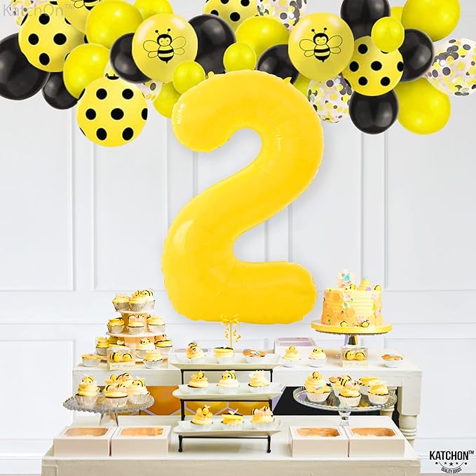 KatchOn, Giant Yellow 2 Balloon Number - 40 Inch | Two Birthday