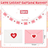2 Pcs 19.7 ft Valentine Decoration Love Letter Garland Felt Love