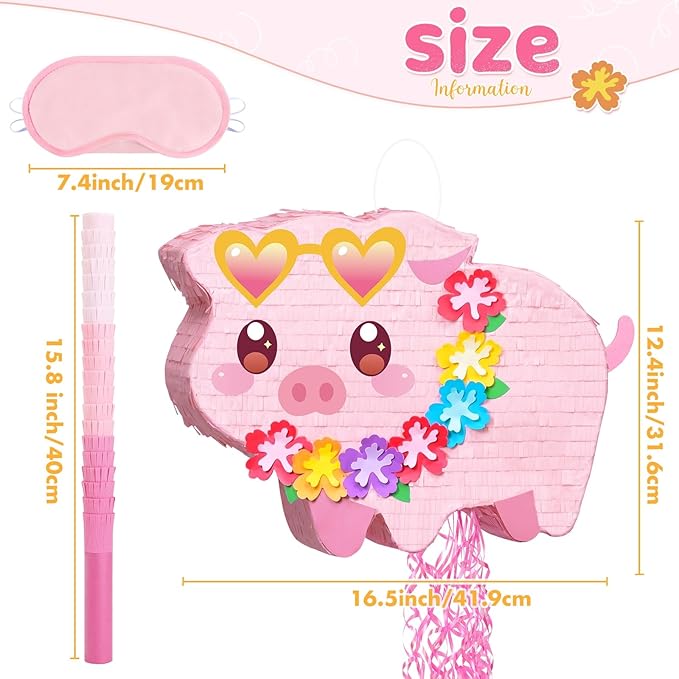 WERNNSAI Piglet Piñata - Farm Party Decorations Hawaiian Pig Piñata