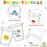 60 Pcs Pool Party Cups 10 oz Clear Disposable Summer Beach Cups
