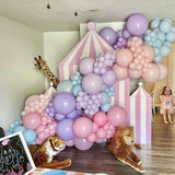 Pink Blue Balloon Arch Kit with Macaron Purple, Blue & Purple Party