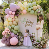 Purple Green Pink Balloon Arch Double Stuffed Dusty Green Lavender