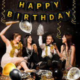 148 Pcs Black and Gold Party Decorations 16 Guests Black and Gold