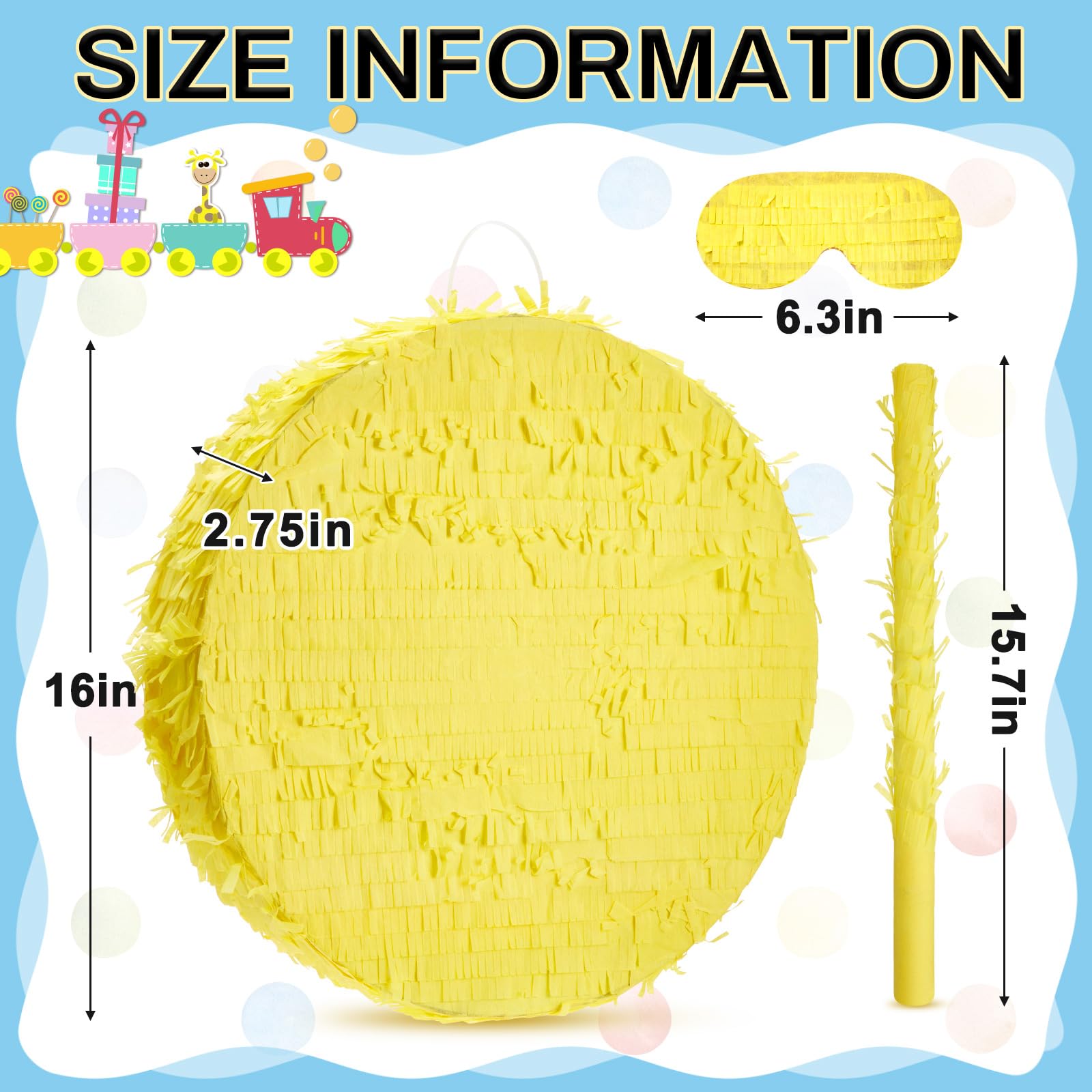 Jenaai Disco Ball Large Piñata 16 Inch, Round Blank Disco Piñata  Yell