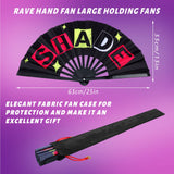 FairySandy 6 Pcs Large Hand Fan Rave Iconic Shade Bye Folding Bamboo