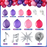 Sumind 144 Pcs K pop Party Decorations with Pink Purple Metallic Music