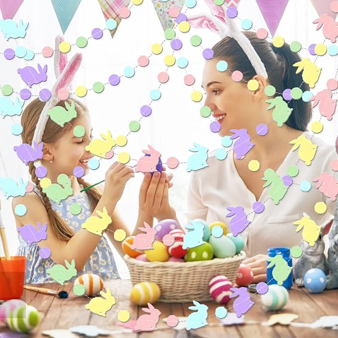 Easter Garland Bunny Hanging Garland Easter Bunny Banner Rabbit