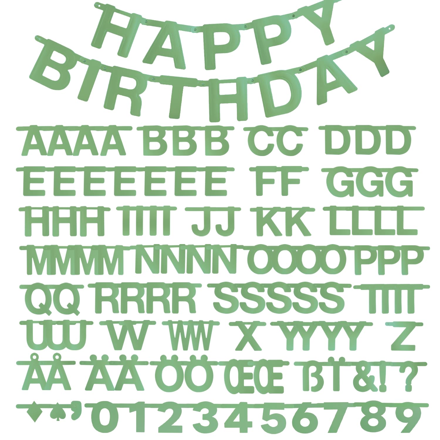 SUNBEAUTY 146 Pcs Sage Green DIY Make Your Own Banner Customizable