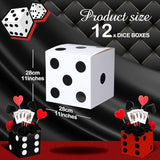 Ctosree 12 Pcs Large Casino Dice Boxes 11 in Casino Theme Party