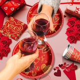 Valentine's Day Party Supplies Tableware Set Red Heart Love Paper