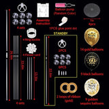 4 Set Black Gold Balloon Stand Kit for Birthday Decorations for 60th