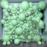 PartyWoo Mint Green Balloons 100 pcs Different Sizes Pack of 36 18 12