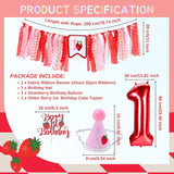 Strawberry Highchair Banner for Baby First Birthday Party
