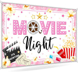 Movie Night Backdrop for Girls Pink Movie Theme