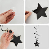 BEISHIDA Black Stars Hanging Swirls Bachelorette Graduation Hanging