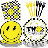 96 Pcs Two Cool Dude Birthday Party Decorations 350 GSM 2nd Birthday