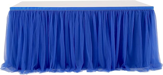 Royal Blue Tulle Table Skirt for Baby Shower 9ft Tutu Table Cloth