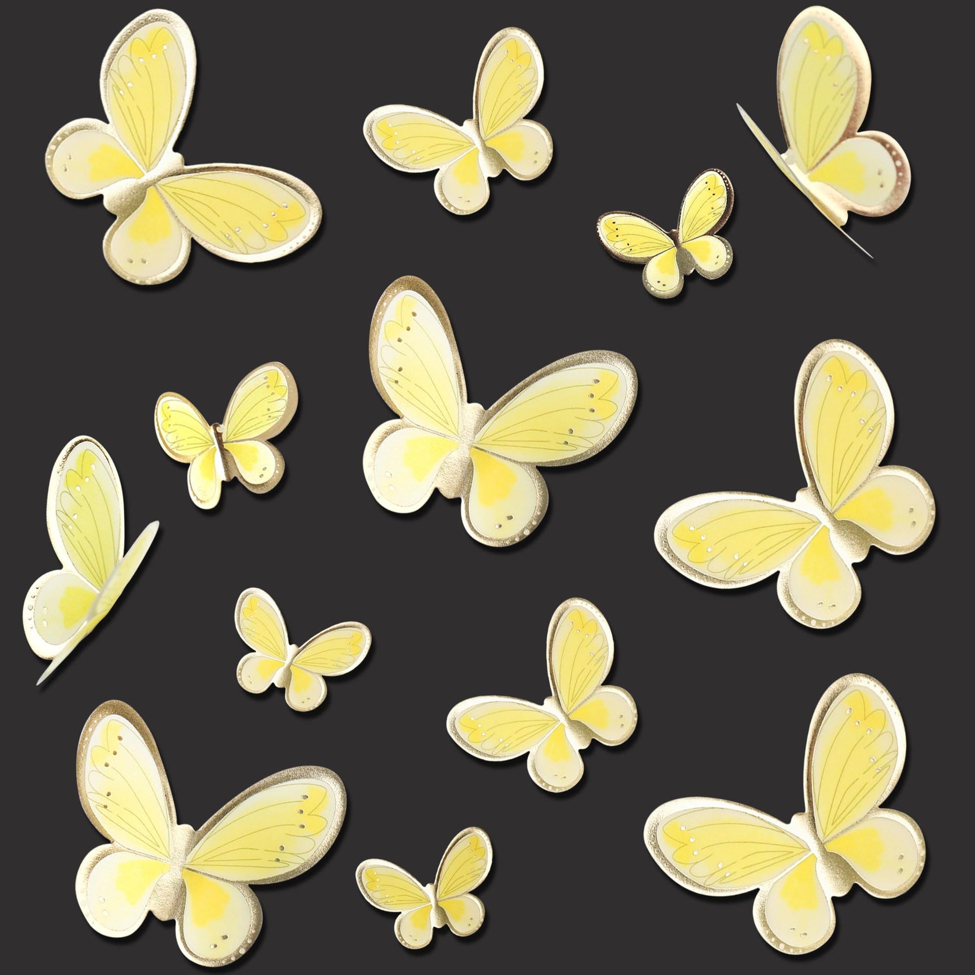 Ercadio 30 Pack 3D Butterfly Cake Toppers - Mix Sizes, Waterproof