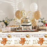 3PCS Bear Baby Shower Tablecloth We Can Bearly Wait Teddy Bear