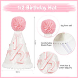 1/2 Birthday Girl Half Birthday Decorations Pink Bow It's My 1/2 Birth