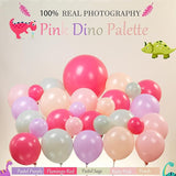 Pink Dinosaur balloon garland kit 150pcs Pastel Pink green Purple