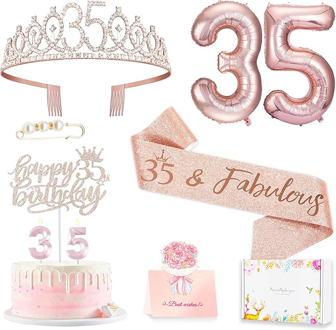 35th Birthday Decorations Gifts for Women Including 35 year old
