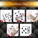 Ctosree 12 Pcs Large Casino Dice Boxes 11 in Casino Theme Party