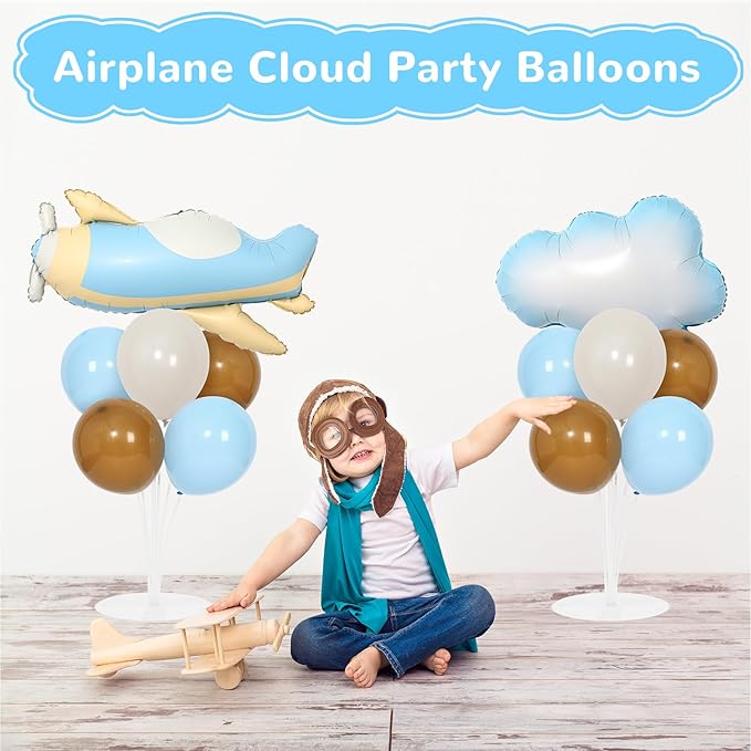 Airplane Baby Shower Birthday Party Decorations Balloons Stand Kit 2