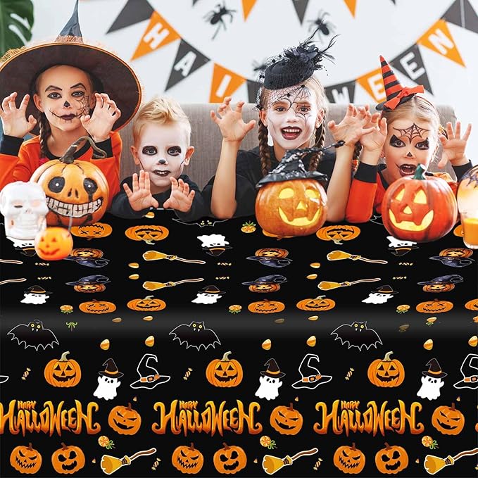 3 Pack Halloween Tablecloth Rectangle 54 x 108 Plastic Table Cloth