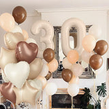 Nude 11 Balloons Set, 40 Inch Retro Apricot Foil Number 11 Balloon