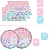 144PCS Mermaid Party Tableware Set Mermaid Birthday Party Supplies