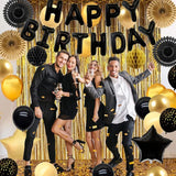 Black and Gold Party Birthday Decorations Men Black Happy Birthday