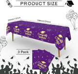 Slergut Purple and Gold Graduation Decorations 2026, 3 Pack Purple
