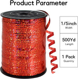 BEISHIDA 500 Yards Red Ribbon Crimped Curling, Balloon String Shiny